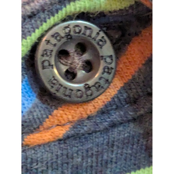 Patagonia Men's XL‎ Organic Cotton Striped Pocket Polo Shirt  Blue - Picture 11 of 12